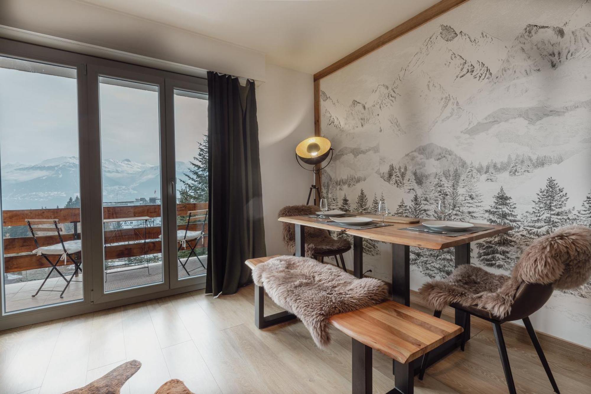 Magnifique Appartement Avec Vue Sur Les Montagnes Crans-Montana Exterior foto